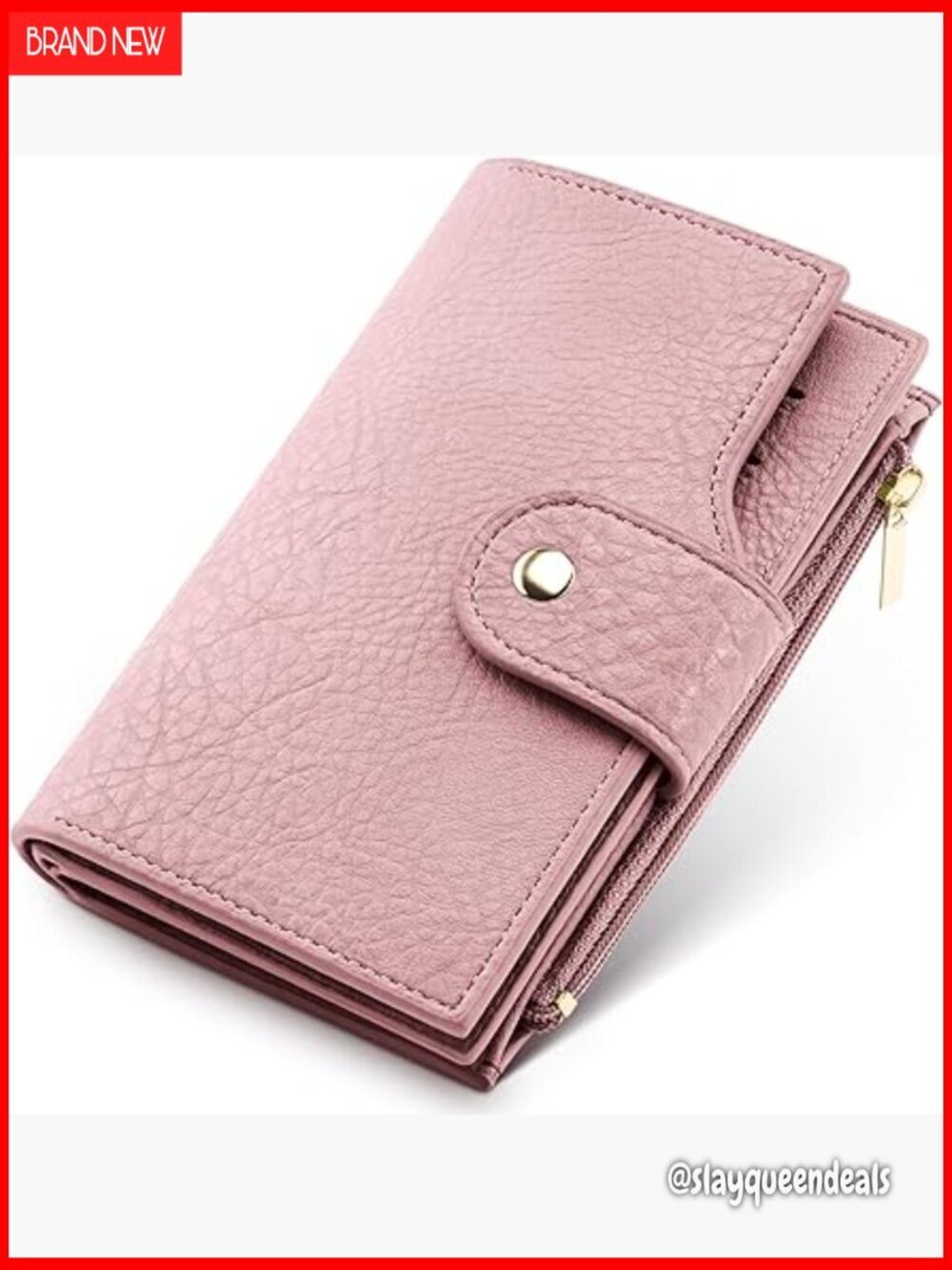 RFID Blocking Bifold Wallet with Zipper, 16 Card Slots, Travel Size